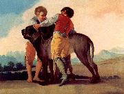 Francisco de Goya Knaben mit Bluthunden painting